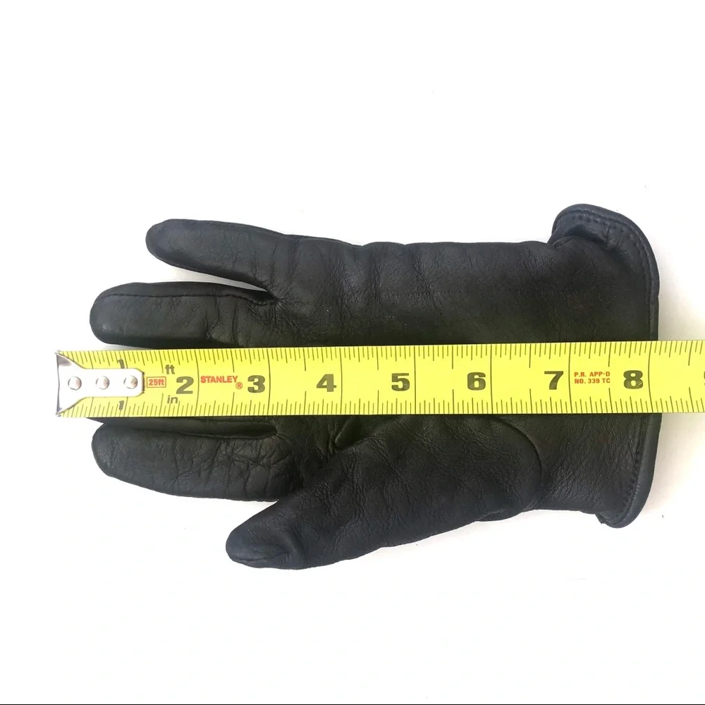 Vintage Elegant Genuine Black Leather Gloves